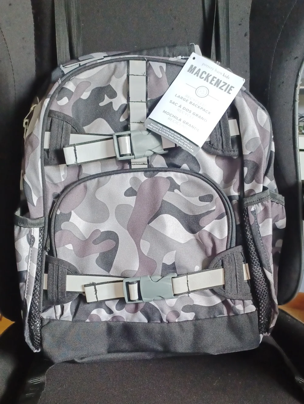 NWT- Gray Camo Pottery Barn Mackenzie Backpack - Large